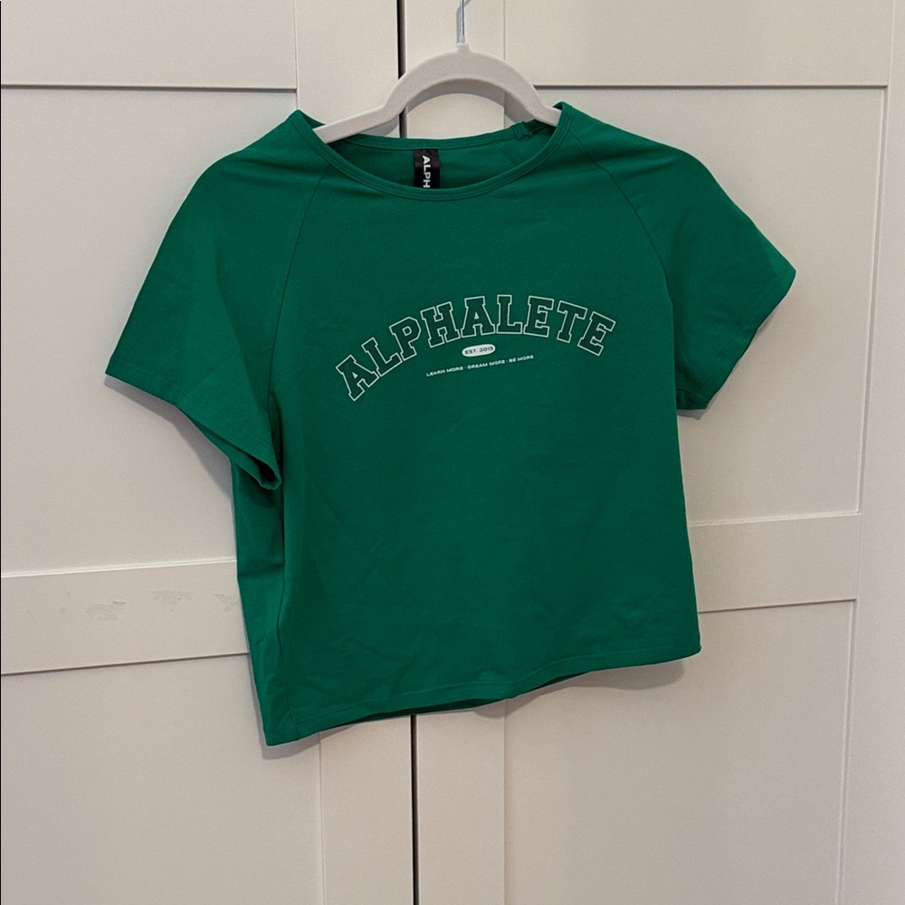 Alphalete Emerald Green Cropped Logo Tee